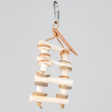 Jute Ladder bird toy – tiny chunky toy with jute rungs and sola beads for snapping and chewing fun
